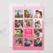 Moderne Schattierungen der rosafarbenen Fotocollag Einladung (Vorderseite)