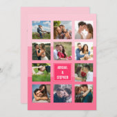 Moderne Schattierungen der rosafarbenen Fotocollag Einladung (Vorne/Hinten)