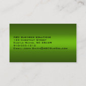 Moderne Schattierungen grüner Beruflicher Visitenk Visitenkarte (Rückseite)