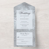 Moderne Schattierungen von Eisblauer Schneeflocke All In One Einladung (Innen Boden)