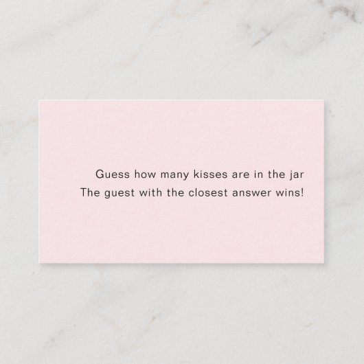 Moderne Schätzung Wie viele Kisses Brautparty Game Begleitkarte (Rückseite)