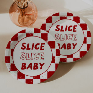 Moderne Scheibe Scheibe Baby Italienisch Rot Karie Pappteller