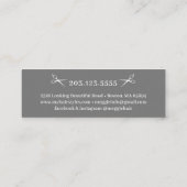 Moderne Schere Friseur Grün Mini Visitenkarte (Rückseite)