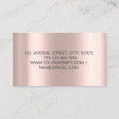 Moderne Schere Glitzer Tropfen Haare Rose Gold Visitenkarte (Rückseite)