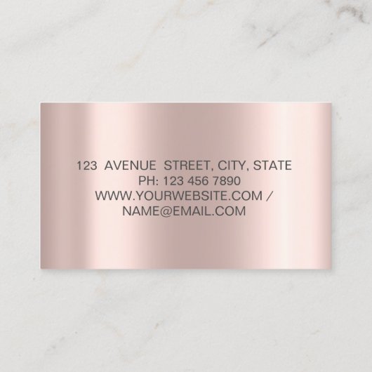 Moderne Schere Glitzer Tropfen Haare Rose Gold Visitenkarte (Rückseite)