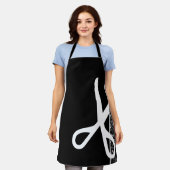 Moderne Schere Haar Stylist Black Schürze (Getragen)