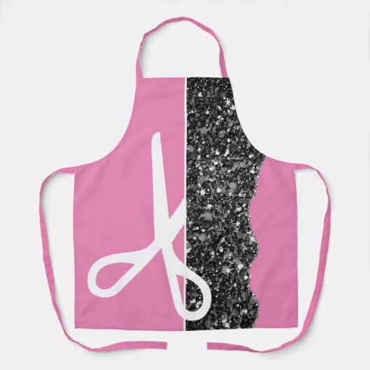 Moderne Schere Haar Stylist Bubblegum Pink Schürze (Vorderseite)