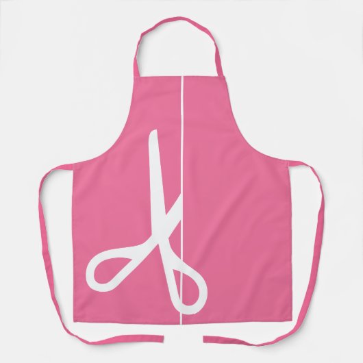 Moderne Schere Haar Stylist Flamingo Pink Schürze (Vorderseite)