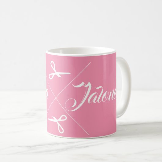 Moderne Schere Haar Stylist Grapefruit Pink Kaffeetasse (VorderseiteRechts)