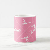 Moderne Schere Haar Stylist Grapefruit Pink Kaffeetasse (Mittel)