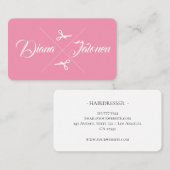 Moderne Schere Haar Stylist Grapefruit Pink Visitenkarte (Vorne/Hinten)