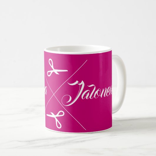 Moderne Schere Haar Stylist Himbeere Rosa Kaffeetasse (VorderseiteRechts)