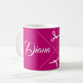 Moderne Schere Haar Stylist Himbeere Rosa Kaffeetasse (Vorderseite Links)