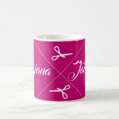 Moderne Schere Haar Stylist Himbeere Rosa Kaffeetasse (Mittel)