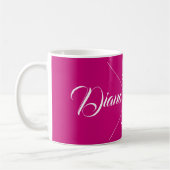 Moderne Schere Haar Stylist Himbeere Rosa Kaffeetasse (Links)
