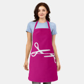 Moderne Schere Haar Stylist Himbeere Rosa Schürze (Getragen)