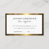 Moderne Schere | Haarnadeln | Gold-Metallische Gre Terminkarte (Rückseite)