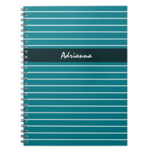 Moderne, schick Aquamarine Streifen mit Namen