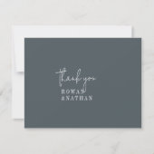 Moderne schick dunkle Navy Blue Flat Wedding Dankeskarte (Vorderseite)
