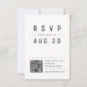 Moderne schick einfache Typografie QR-Code Hochzei RSVP Karte (Vorderseite)