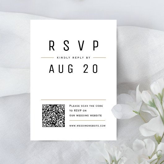 Moderne schick einfache Typografie QR-Code Hochzei RSVP Karte