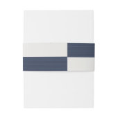 Moderne, schick, grau, dunkelblaue Streifen Hochze Einladungsbanderole (Rückseitenbeispiel)