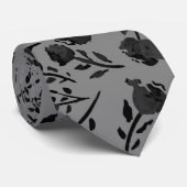Moderne schick graue Herbstflora Krawatte (Gerollt)