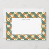 Moderne, schick grüne Gingham-Gingham-Karierte Not Einladung (Vorderseite)