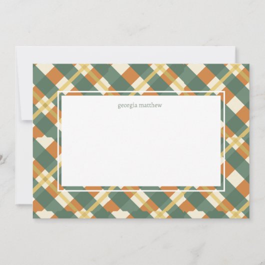 Moderne, schick grüne Gingham-Gingham-Karierte Not Einladung (Vorderseite)