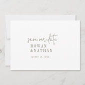 Moderne schick-grüne und weiße Hochzeit Save The Date (Vorderseite)