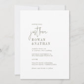 Moderne, schick-grüne und weiße Liebe Hochzeit Einladung (Vorderseite)