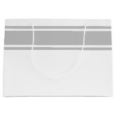 Moderne, schick hellgraue Top-Racing-Streifen auf Große Geschenktüte (Vorderseite)