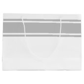 Moderne, schick hellgraue Top-Racing-Streifen auf Große Geschenktüte (Rückseite)