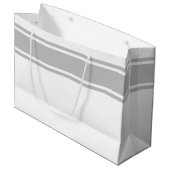 Moderne, schick hellgraue Top-Racing-Streifen auf Große Geschenktüte (Vorderseite Schrägansicht)