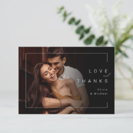 Moderne schick minimalistische Foto Hochzeit danke