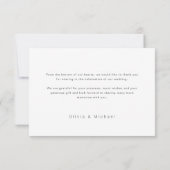 Moderne schick minimalistische Foto Hochzeit danke (Rückseite)