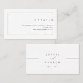 Moderne schick-minimalistische Foto Hochzeit Detai Platzkarte (Vorne/Hinten)