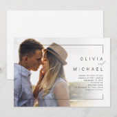 Moderne schick-minimalistische Foto-Hochzeit Einladung (Vorne/Hinten)