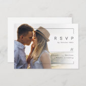 Moderne schick minimalistische Foto Hochzeit RSVP (Vorne/Hinten)