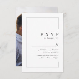 Moderne schick minimalistische Foto Hochzeit RSVP
