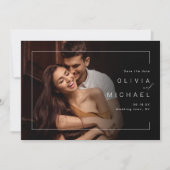 Moderne schick-minimalistische Foto-Hochzeit speic Save The Date (Vorderseite)