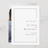 Moderne schick-minimalistische Foto-Hochzeit speic Save The Date (Vorne/Hinten)