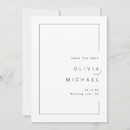 Moderne schick-minimalistische Foto-Hochzeit speic Save The Date