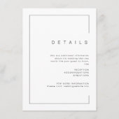 Moderne, schick-minimalistische Foto Hochzeitsdeta Begleitkarte (Vorderseite)