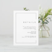 Moderne, schick-minimalistische Foto Hochzeitsdeta Begleitkarte (Stehend Vorderseite)