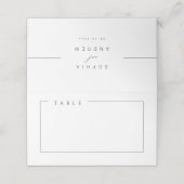 Moderne schick-minimalistische Hochzeit Platzkarte (Außenseite Aufgefaltet)