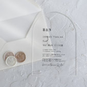 Moderne schick Monogram Simple Arch Rustic Wedding Acryleinladungen