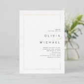 Moderne schick Rahmen minimalistisch Foto Hochzeit Folieneinladung (Stehend vorne)