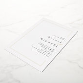 Moderne schick Rahmen minimalistisch Foto Hochzeit Folieneinladung (Gedreht)