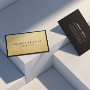 Moderne Schick Schwarz und Faux Goldfolie Luxus Kr Visitenkarte